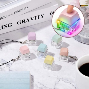 Keyboard Fidget Keychain Keycaps Luminous Click Keychains Click Fidget Keychain Multiple Color Options Stim Toy Stress Relief - Product Image 4