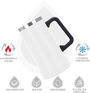 Taza de pinta de acero inoxidable de Metal de etiqueta privada para cerveza fría vino personalizado Stanly Acero inoxidable cerveza Stein con asa - Product Image 3