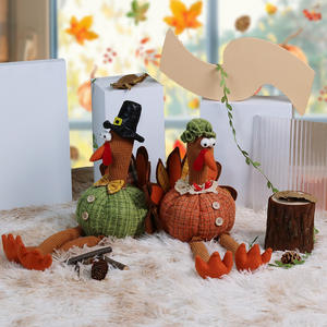 Yeni varış dolması türkiye bebekler şükran masa dekorasyon seti sonbahar güz ev Accent peluş türkiye tavuk hayvan oyuncak - Product Image 3