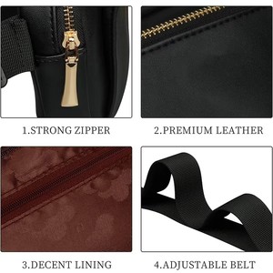 Cute <strong>Plus</strong> <strong>Size</strong> Waterproof Unisex Polyester Fashion Black PU Leather Waist Pack Fanny Bag Adjustable Strap Zipper Closure - Product Image 6