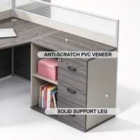 Nouveau produit, bureau d'ordinateur en bois moderne en forme de L, solide et sécurisé, avec un grand rangement