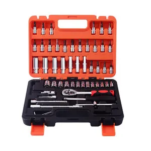 53Pcs Phổ Cờ Lê Ổ Cắm Cơ Khí Công Cụ Thiết Lập Ổ Cắm Ratchet 24T Cờ Lê Cờ Lê Thiết Lập Hộp Nhựa CRV Thép