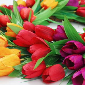 Guirnalda <span class=keywords><strong>de</strong></span> Tulipanes Artificiales Hecha a Mano, Colorida, para Puerta Principal, Bodas, Decoración <span class=keywords><strong>de</strong></span> Pared para el Festival <span class=keywords><strong>de</strong></span> Primavera - Product Image 5