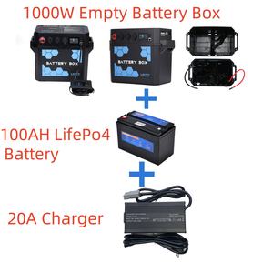 Nieuwe Deep Cycle Vierkante LiFePO4 Batterijbox 1000W 12V 100Ah Powerstation met Solar 20A Lader Draadloos Opladen <span class=keywords><strong>3</strong></span> Jaar Garantie - Product Image 2