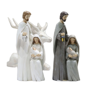 Crèche de Noël DREA, Décoration d'intérieur, Scène de la Nativité, Ensemble de la Famille Sainte, Catholique Chrétien, en Résine Écologique Peinte, Traditionnel - Product Image 1
