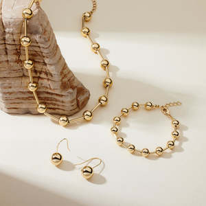 Pulsera <span class=keywords><strong>de</strong></span> Bolas Moderna para Mujer Xinyun Minimalista, Chapada en <span class=keywords><strong>Oro</strong></span> <span class=keywords><strong>de</strong></span> 18K y Plata <span class=keywords><strong>de</strong></span> Ley 925 (Resistente al Agua) - Product Image 3