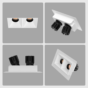 XRZLux 15W * 2 조정 가능한 트리밍 LED COB 다운 라이트 양방향 사각 매입형 LED 스포트라이트 ETL 실내 천장 조명 - Product Image 3