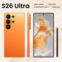 Smartphone Android 15 S26 Ultra 5G Berkualitas Tinggi 16GB+1TB Layar HD OLED 7.3 inci Kamera 108MP Deca Core Bahasa Inggris/Spanyol CDMA Tidak Terkunci