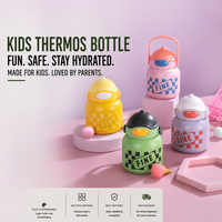 Bouteille isotherme en acier inoxydable pour enfants 2026, double paroi, pour eau chaude et froide, avec couvercle à bouton-poussoir et poignée