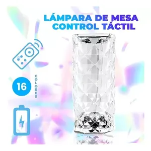 3d cristallo acrilico lampada touch control 16 colori