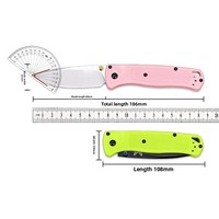 Couteau pliant tactique OEM S90V avec lame en acier et manche en nylon pour la survie, le camping en plein air et la légitime défense (54g)