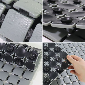 הדפס מינימליסטי ידידותי לסביבה ללא החלקה + מחצלת מקלחת מחצלת מחצלת עם עיצוב גביעונית שאיבה עיצוב הגביעונית 38.5x68cm - Product Image 3