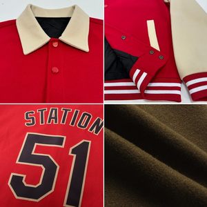 Custom Baseball <b>Jacket</b> Personalized Varsity Letterman <b>Jacket</b> Stitched Name Number Unisex Autumn Casual Pu Fabric Turn-down - Product Image 4