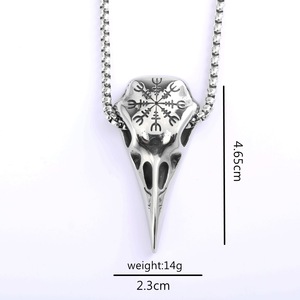 Yunnique-collar con colgante de calavera de cuervo de acero inoxidable con diseño de copo de nieve, joyería de regalo unisex - Product Image 5