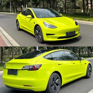 1.52*17M Liquid <strong>Fluorescent</strong> Yellow <strong>Color</strong> Wrap PPF Auto Body <strong>Color</strong> Changing Film <strong>Vinyl</strong> Wrapping Anti Yellowing Ultra Glossy - Product Image 5
