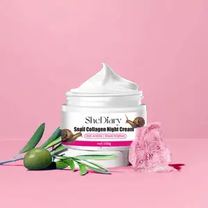 Shediary organico lumaca collagene crema notte idratante per la cura della pelle viso maschera per dormire Anti-invecchiamento rughe lumaca crema al collagene