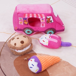 Jouet pour <span class=keywords><strong>chien</strong></span> en peluche sonore, durable, à mâcher, pour dissimuler la nourriture, pour le nettoyage des dents, motif dessin animé, pour chiots - Ensemble <span class=keywords><strong>voiture</strong></span> dessert, divertissement quotidien - Product Image 4