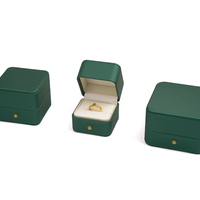 Ensemble de boîtes à bijoux en cuir PU vert émeraude de luxe CHEN LU - Étuis de rangement pour bagues, colliers et bracelets avec doublure en velours