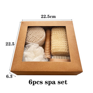 Ensemble de nettoyage et de bain pour <span class=keywords><strong>la</strong></span> maison, ensemble de sept pièces, serviette exfoliante, brosse de bain, <span class=keywords><strong>pierre</strong></span> à ponce pour les pieds, ensemble de fleurs de bain en sisal - Product Image 1