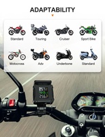 Capteurs TPMS pour moto, alimentés par énergie solaire et USB, surveillance de la pression des pneus en temps réel sans fil