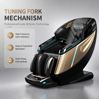 Silla de Masaje 3D Sonic Wave para Gimnasio y Hogar, Estiramiento Tailandés de Cuerpo Completo, Gravedad Cero, Control por Voz AI, Plegable y Portátil, Cuero PU Resistente