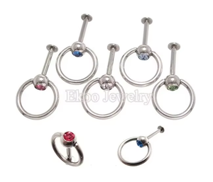 จิวเวอรี่316L เครื่องประดับร่างกายแหวนริมฝีปาก monroes สแตนเลส14เกจ - Product Image 1