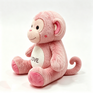 Peluche de mono rosa, mono de peluche de San Valentín, juguete de mono del amor, peluche rosa pastel, decoración para habitación de niñas, regalo romántico de animal. - Product Image 4