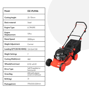 <span class=keywords><strong>Tondeuse</strong></span> à gazon sans fil à essence à haute efficacité de 139 cm³, autopropulsée <span class=keywords><strong>ou</strong></span> poussée à la main, pour la coupe de l'herbe de jardin, vente en gros - Product Image 6