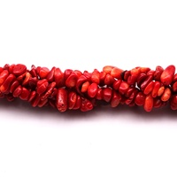 Jolies perles de corail rouge de 7 à 8 mm, 34 pouces, accessoires de perles pour la fabrication de bijoux
