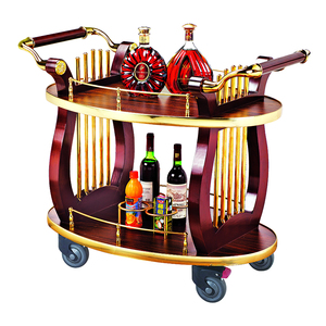 Chariot mobile à 2 niveaux pour boissons alcoolisées et vin Support de rangement pour bar roulant pour hôtels et restaurants - Product Image 4