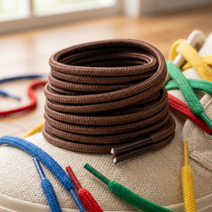Cordones Redondos Trenzados de Color Sólido, Material Textil para Zapatillas Deportivas - Product Image 3