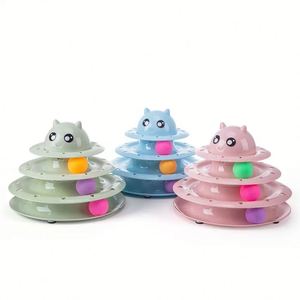 Wholesale Three-layer Carousel <b>Plastic</b> Simple Pet Toy Cat Supplies Interactive Funny Self-pleasure Amusement <b>Disc</b> Track Ball - Product Image 6