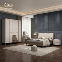 Ensemble de meubles de chambre à coucher de style classique chinois en 5 pièces, armoire à 5 portes, personnalisable pour appartement, hôtel, lit king/queen