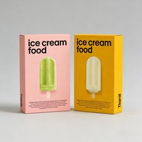 Boîte alimentaire jetable en carton pour impression numérique, boîte à glaces, emballage alimentaire pour crème glacée, boîte en carton à couvercle rabattable pour crème glacée