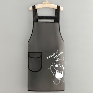 Printed TPU <b>Apron</b> Black And White Cartoon Design Breathable Waterproof For <b>Kitchen</b> Cooking Adult Use - Product Image 6