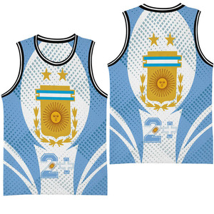 Bandera de <span class=keywords><strong>Argentina</strong></span> estilo deportivo baloncesto Jersey 2024 verano chaleco malla sin mangas camisetas hombres camisetas sin mangas Drop Ship ropa de Fitness - Product Image 5