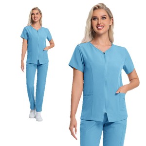 Women's V-Neck Scrub Set Moisture Wicking Hospital Uniforms 5 Colors S XXL - Product Image 5