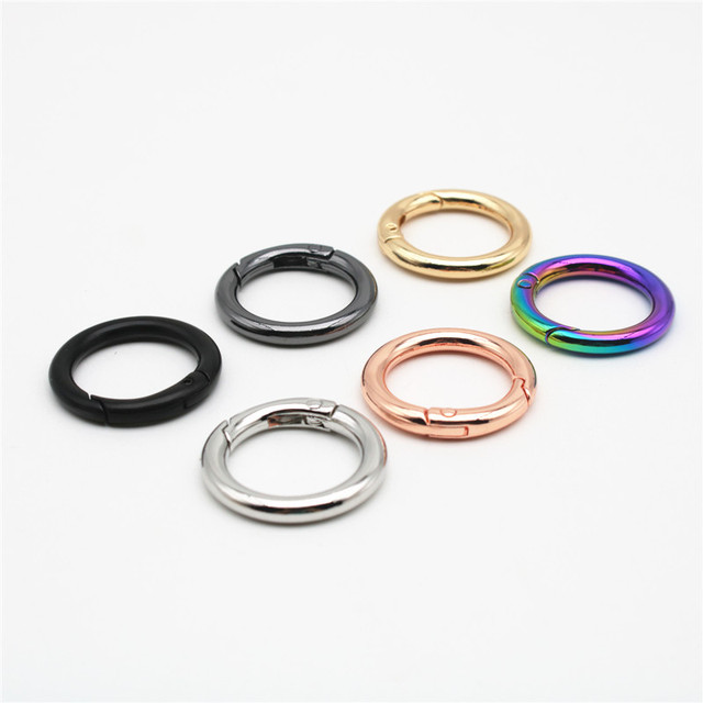 Metal O Spring Ring Clasps Openable Round Carabiner Keychain Bag Clips Hook Connector for Buckles Jewelry Making