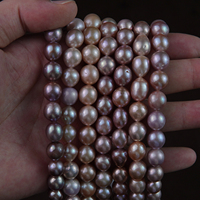 Vente en gros de perles Edison de 10-11 mm, blanches, roses, violettes, perles en vrac pour femmes, fabrication de bijoux faits main
