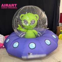 Yüksek kaliteli şişme karikatür ufo maskot gece kulübü uzay parti dekorasyon için sevimli canavar sürücü ile