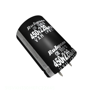 Condensateur original 330 uF 315VXH330MEFC22X45 à montage traversant, en aluminium, 330UF 20% 315V SNAP TH - Product Image 1