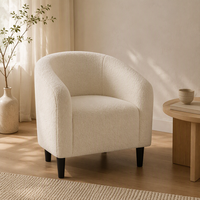 Fauteuil club moderne en fausse fourrure Sherpa, fauteuil d'appoint d'angle individuel pour salon, idéal pour appartement et hôtel