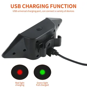 Feu arrière de vélo intelligent à télécommande en ABS, fixation sur tige de selle, 4 LED bleues, 5 LED rouges, 30 LED jaunes SMD, 6 options de clignotants, recharge USB, IPX4 - Product Image 5