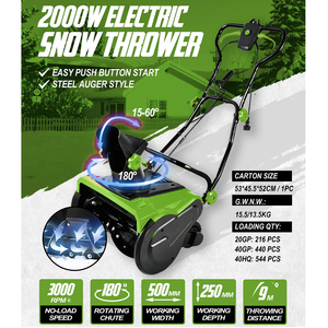 Souffleuse à neige électrique VERTAK 2000W, déneigeuse autoportée, puissante et durable, pour jardin et cour - Product Image 2