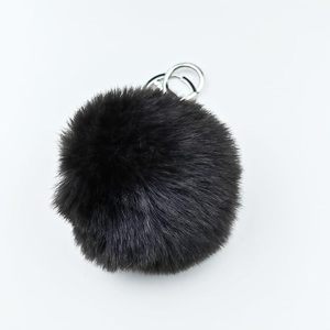 Llavero de pompones esponjosos de piel sintética de conejo para mujer, colgante para bolso, manualidades DIY, 6/8/10cm, colgante esponjoso para bolso tote, adorno para coche - Product Image 4