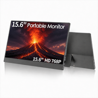 Moniteur portable double écran AHXJKA 15,6 pouces 1366x768 HD 60Hz USB-C, configuration triple écran avec un seul câble pour le travail et le jeu (Windows/Mac)