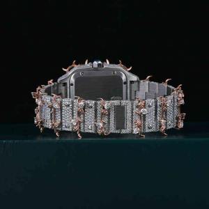 Reloj de Lujo con Diamantes Incrustados, de Acero Inoxidable, Resistente al Agua, con Movimiento de Cuarzo, para Hombre, de Uso Tradicional, para Exportación - Product Image 2