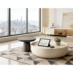 Table basse extensible moderne et simple, plateau en métal brillant, style crème, petite table minimaliste pour la maison - Product Image 4