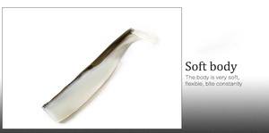 12g 10.5cm Black <strong>Mino</strong> Lead Head Soft Bait with <strong>T</strong>-Tail PVC Double Tailed Bass Perch for Bottom Fishing - Product Image 4