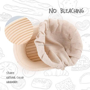 Ensemble essentiel de 5 mini paniers ovales à <span class=keywords><strong>pain</strong></span> en rotin avec doublures Outil de <span class=keywords><strong>boulanger</strong></span> pour la cuisson <span class=keywords><strong>au</strong></span> <span class=keywords><strong>levain</strong></span> - Product Image 4